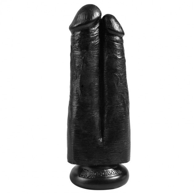 King Cock Pene Doble "Two Cocks One Hole" Color Negro 7"