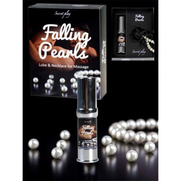 Secret Play Falling Pearls - Silicone Lube and Pearls Necklace